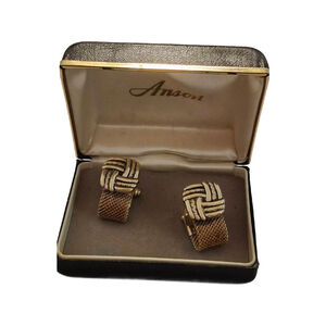 Vintage Anson Gold Mesh Cufflink Set - NOS